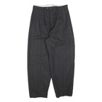 BUSINESSMAN Mens Regular Fit Grey Striped Straight Leg Trousers W32 L28