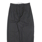 BUSINESSMAN Mens Regular Fit Grey Striped Straight Leg Trousers W32 L28
