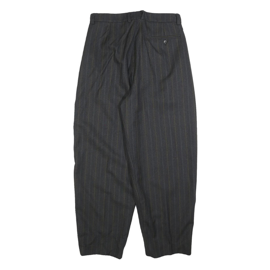 BUSINESSMAN Mens Regular Fit Grey Striped Straight Leg Trousers W32 L28