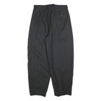 BUSINESSMAN Mens Regular Fit Grey Striped Straight Leg Trousers W32 L28