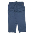 DICKIES Mens Cotton Navy Regular Zip Trousers W38 L25 Workwear Classic Pants