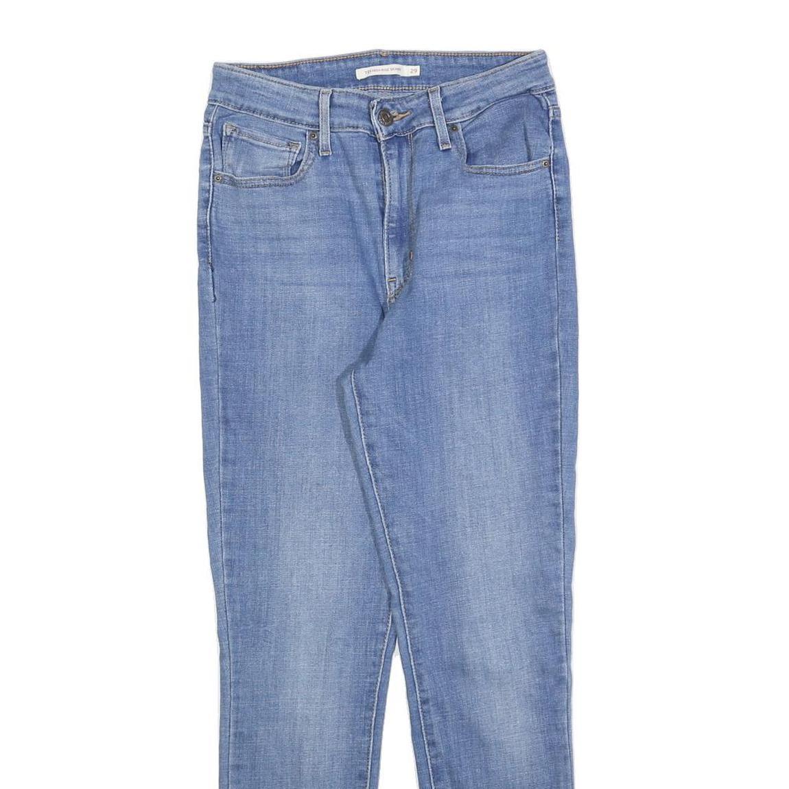 LEVI'S 721 Womens Jeans Blue Slim Skinny Denim Light W26 L27 Stylish Zip