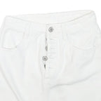 Womens White Mini Cotton Blend Button Skirt XS Casual Denim Style Summer