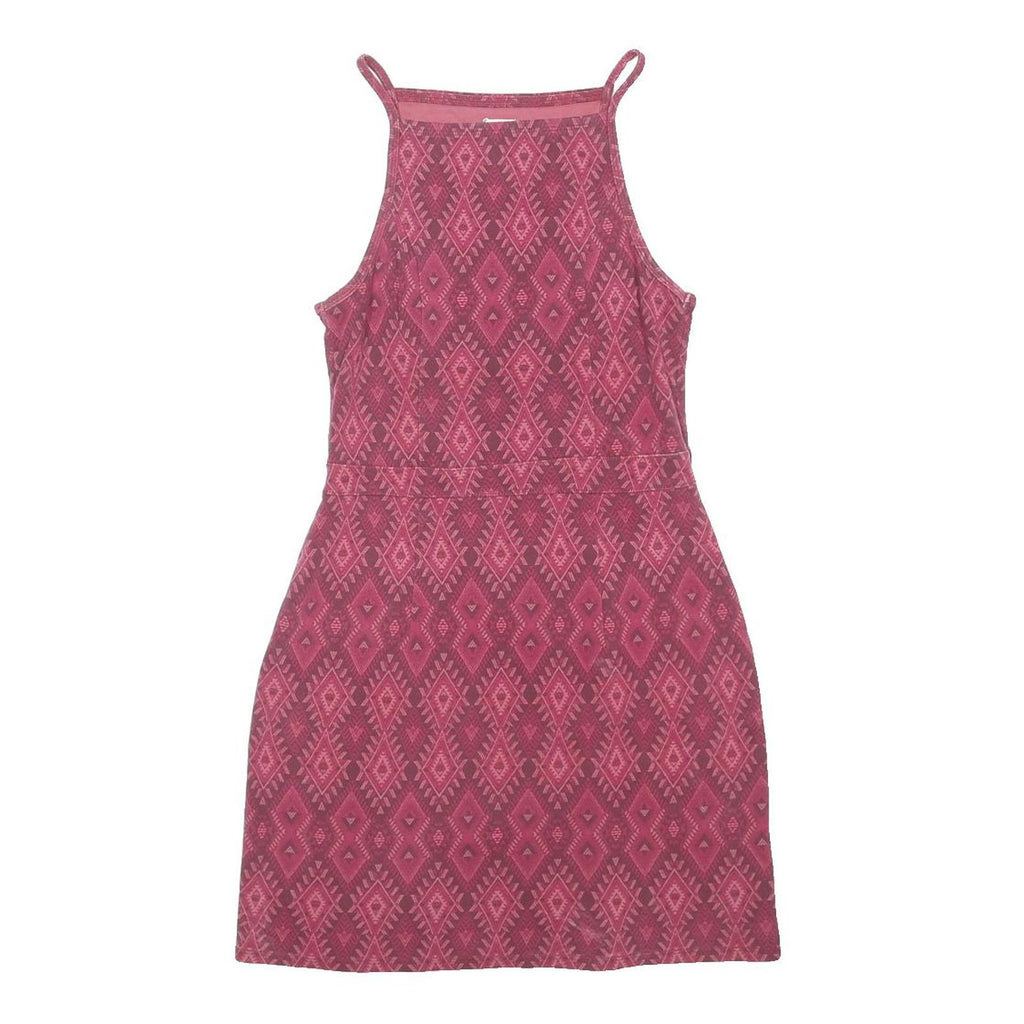 HOLLISTER Womens Pink & Dark Pink Bodycon Cotton Blend Dress Sleeveless S Summer