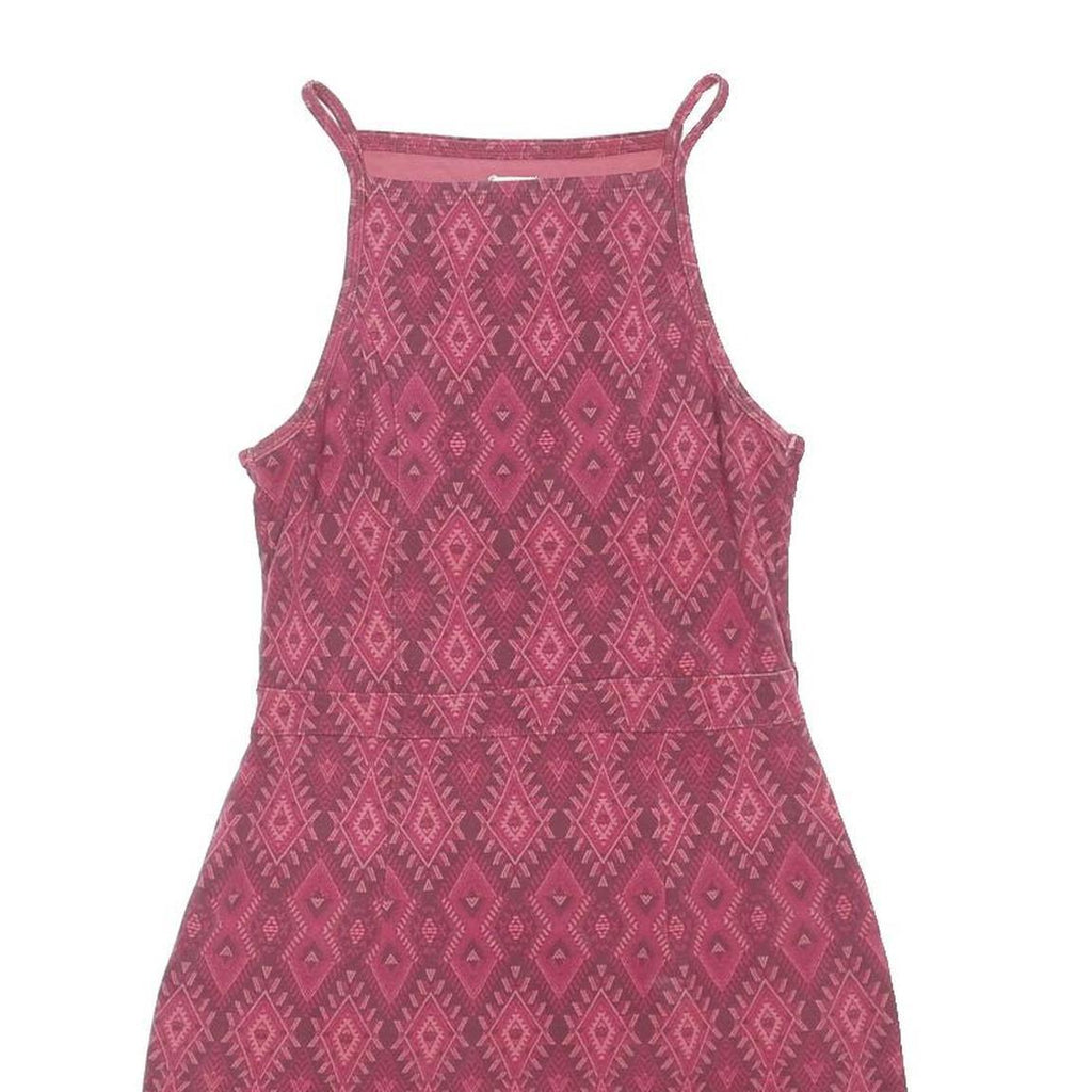 HOLLISTER Womens Pink & Dark Pink Bodycon Cotton Blend Dress Sleeveless S Summer