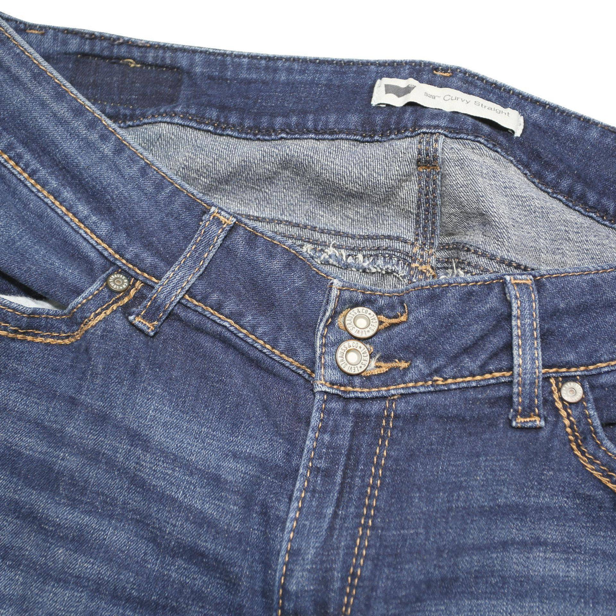 LEVI'S Womens Jeans Blue Regular Straight Denim Medium W32 L31 Classic Button