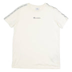 CHAMPION Womens T-Shirt Cream Crew Neck L
