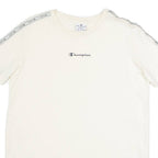 CHAMPION Womens T-Shirt Cream Crew Neck L