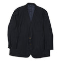 Mens Black Coach Wool Button Jacket XL Woven Plain Tailored Formal Wear