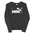 PUMA Womens Black Cotton Blend Crew Neck UK 10 Logo Sweatshirt Casual