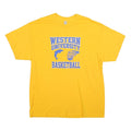 GILDAN Mens Yellow Western University Basketball T-Shirt XL Short Sleeve Crew