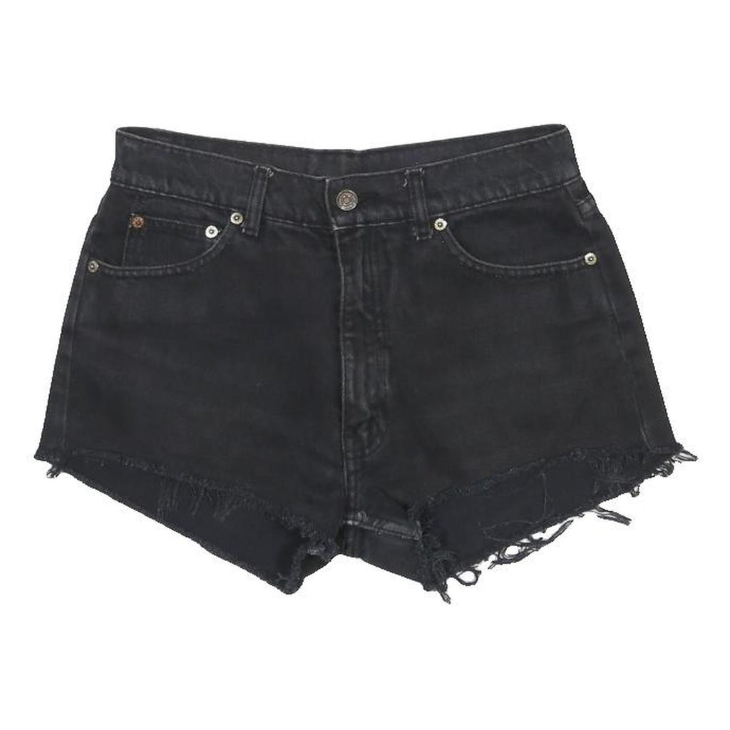 LEVI'S Womens Shorts Black Denim Cut-Off M W30 Casual Summer Frayed Hem
