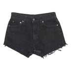 LEVI'S Womens Shorts Black Denim Cut-Off M W30 Casual Summer Frayed Hem