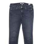 CALVIN KLEIN JEANS Womens Blue Regular Skinny Denim Dark W30 L28 Zip Pocket