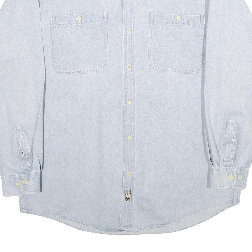 AUTHENTIC GFC Mens Light Blue Cotton Shirt 2XL Button Down Casual Lightweight