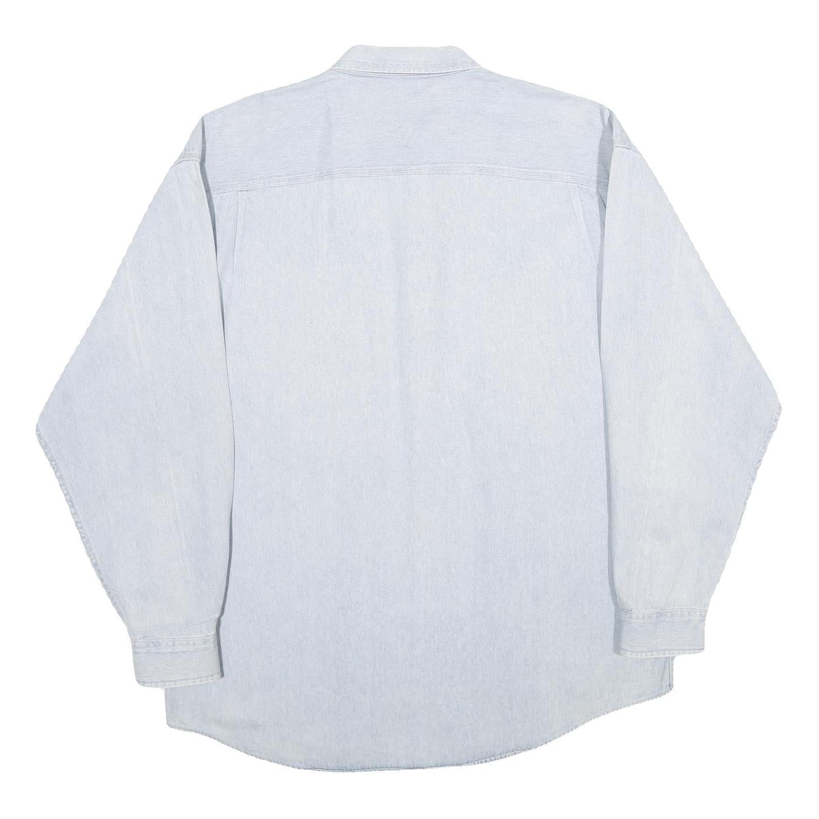 AUTHENTIC GFC Mens Light Blue Cotton Shirt 2XL Button Down Casual Lightweight