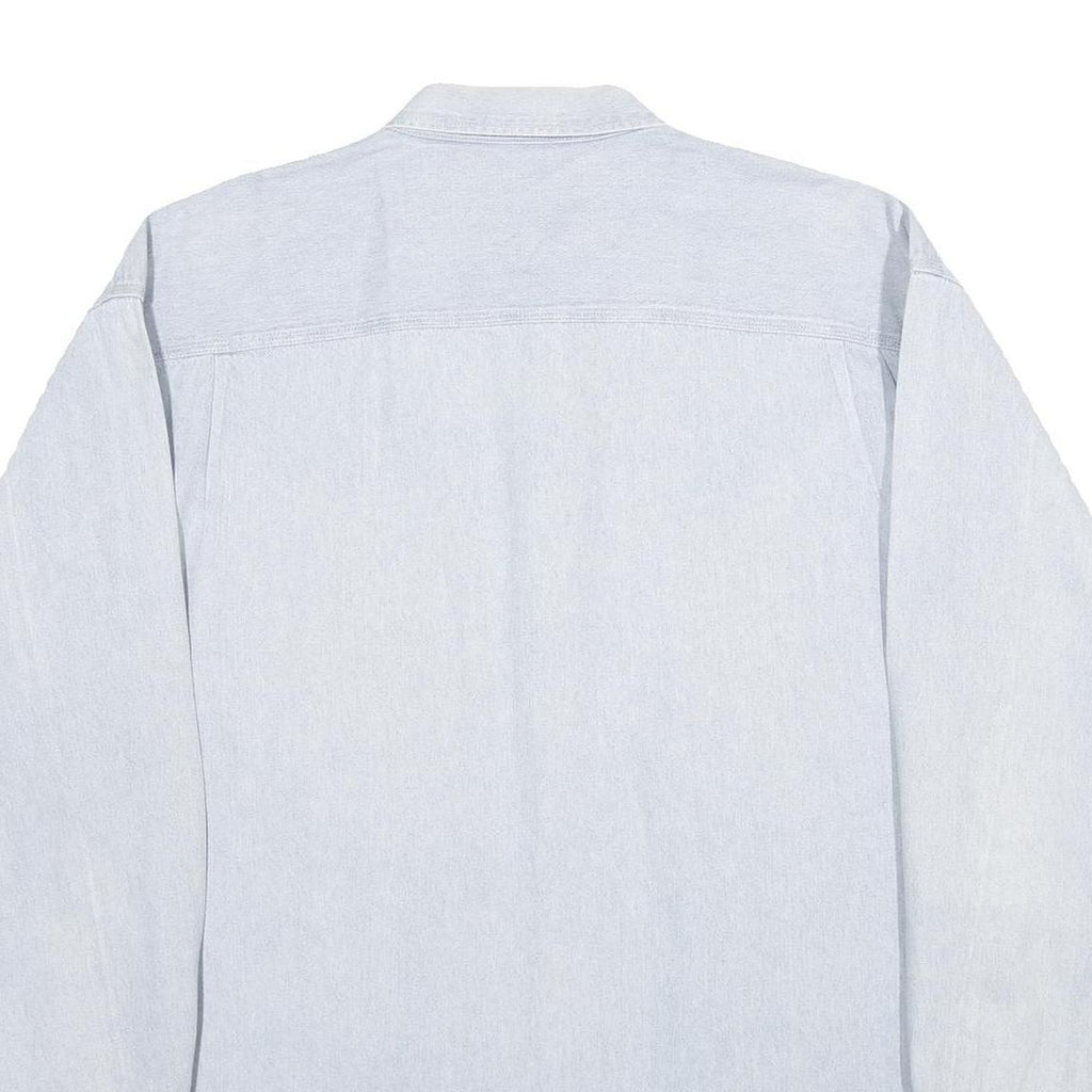 AUTHENTIC GFC Mens Light Blue Cotton Shirt 2XL Button Down Casual Lightweight