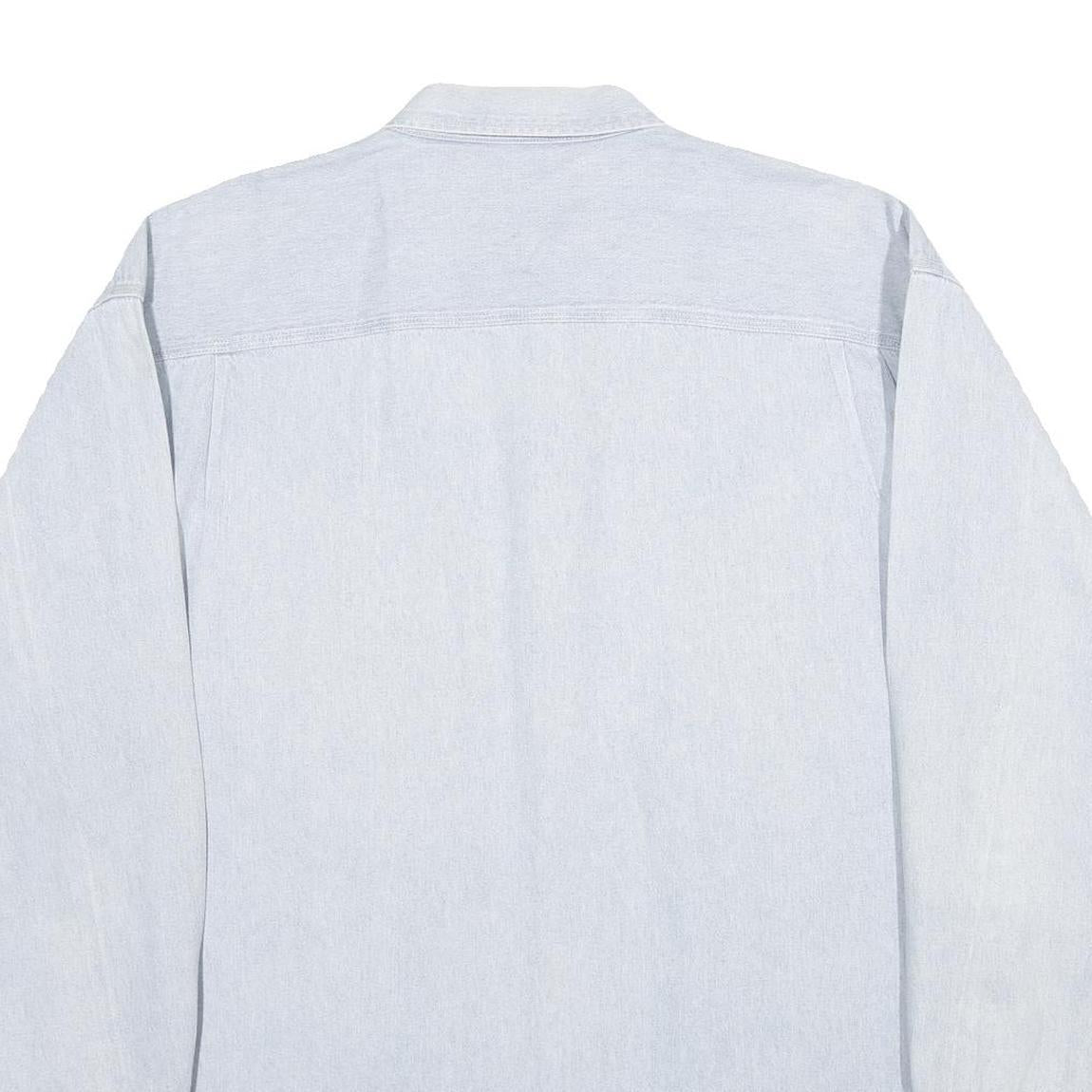 AUTHENTIC GFC Mens Light Blue Cotton Shirt 2XL Button Down Casual Lightweight