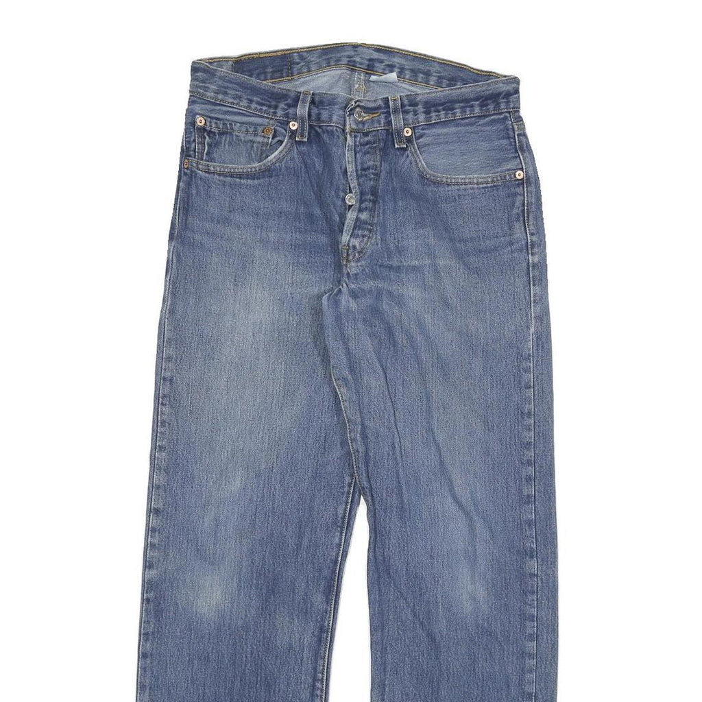 LEVI'S 501 Mens Jeans Blue Regular Straight Denim W30 L30 Button Cotton Blend