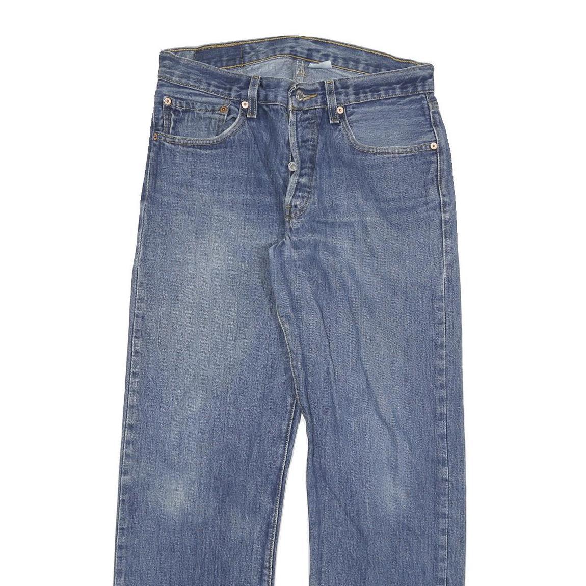 LEVI'S 501 Mens Jeans Blue Regular Straight Denim W30 L30 Button Cotton Blend