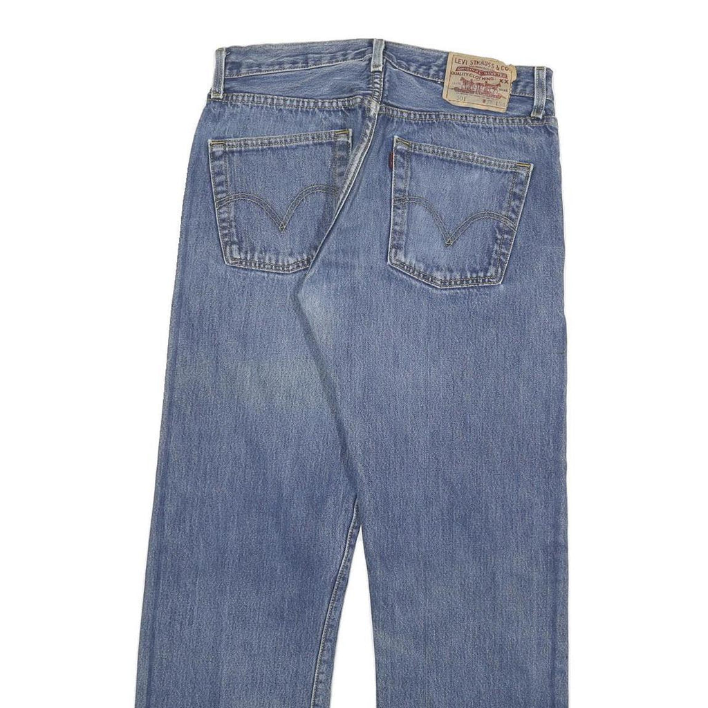 LEVI'S 501 Mens Jeans Blue Regular Straight Denim W30 L30 Button Cotton Blend