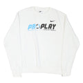 NIKE Mens White Pro Play Volleyball Crew Neck S Cotton Blend Sweatshirt