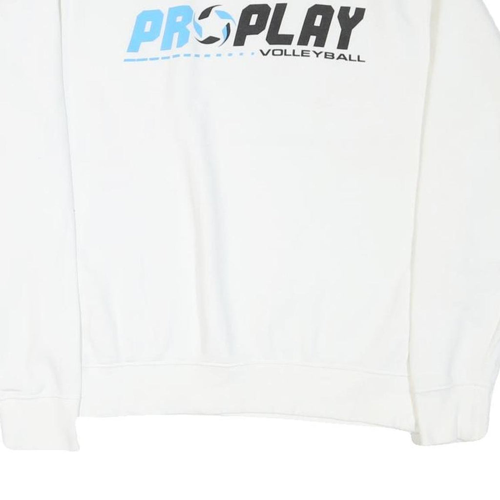 NIKE Mens White Pro Play Volleyball Crew Neck S Cotton Blend Sweatshirt