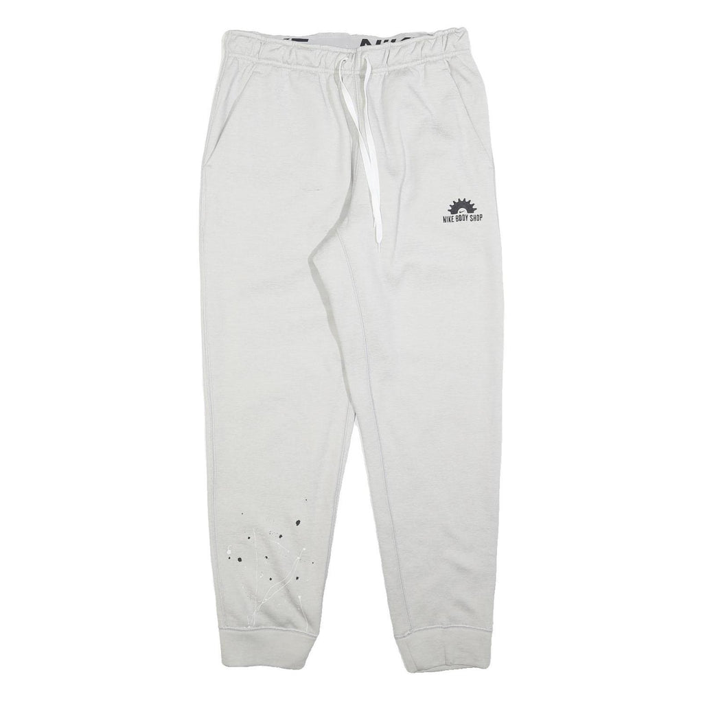 NIKE Womens Joggers White & Black Body Shop Logo Slim Tapered M W30 L30 Casual