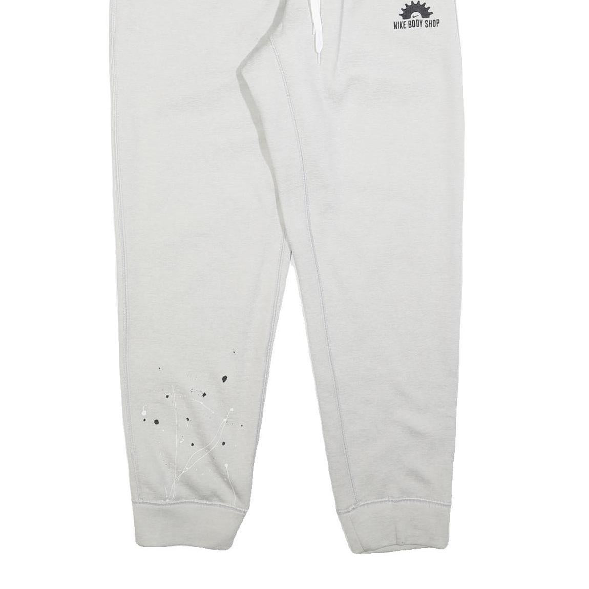 NIKE Womens Joggers White & Black Body Shop Logo Slim Tapered M W30 L30 Casual