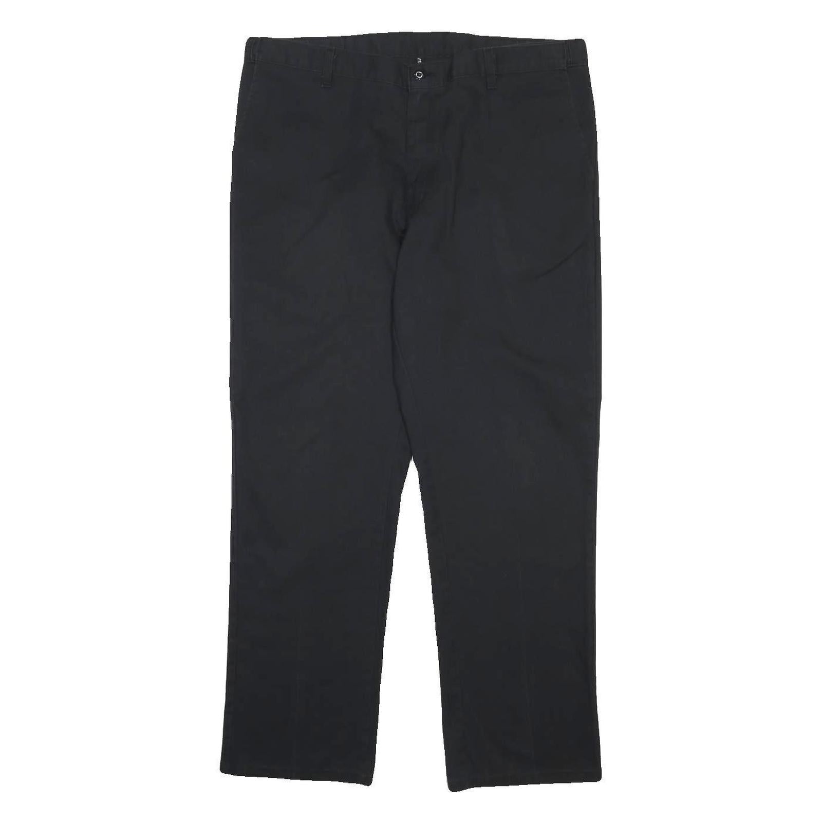 DICKIES Mens Black Regular Fit Straight Leg Trousers W38 L32 Workwear