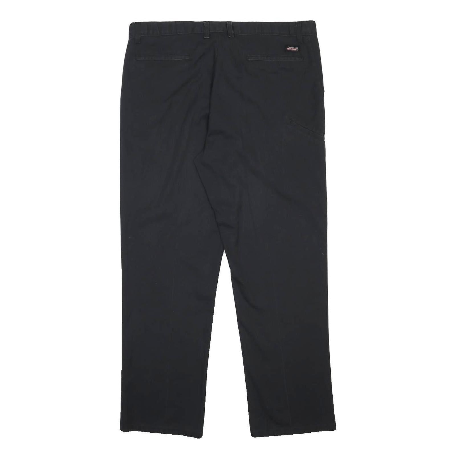 DICKIES Mens Black Regular Fit Straight Leg Trousers W38 L32 Workwear