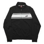 PUMA Mens Black & White Athletic Zip Jacket M Cotton Blend Track Sport