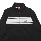 PUMA Mens Black & White Athletic Zip Jacket M Cotton Blend Track Sport