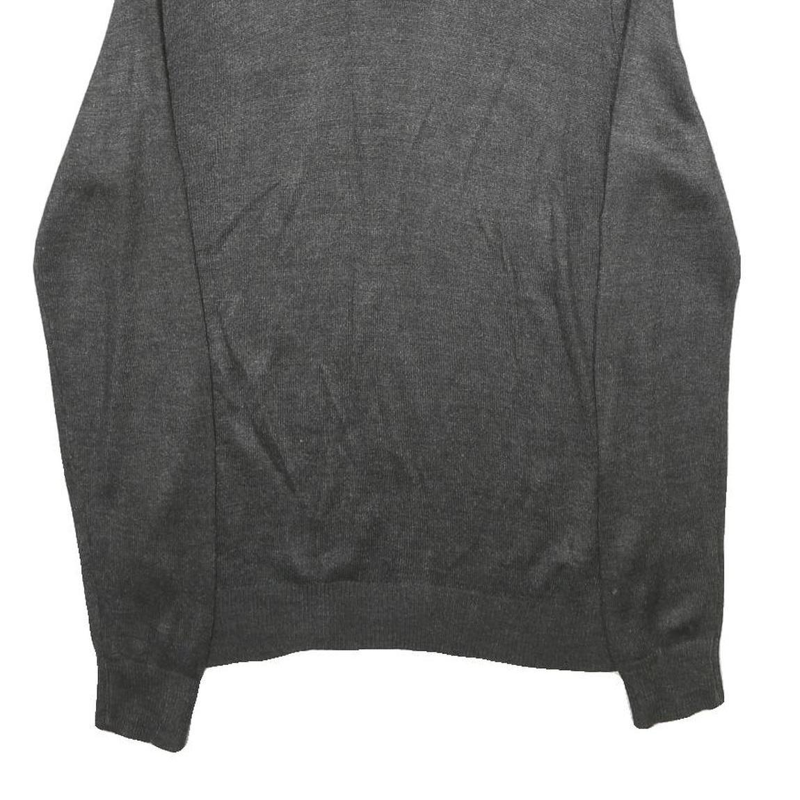 PIERRE CARDIN Mens Grey Plain V-Neck Basic Knit Jumper S Acrylic Casual Smart