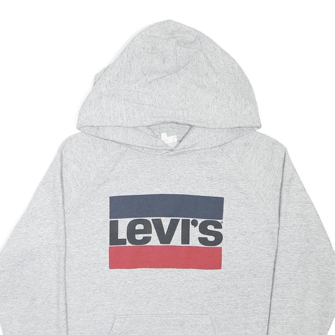 LEVI'S Womens Grey Pullover Hoodie S Cotton Blend Casual Sweatshirt