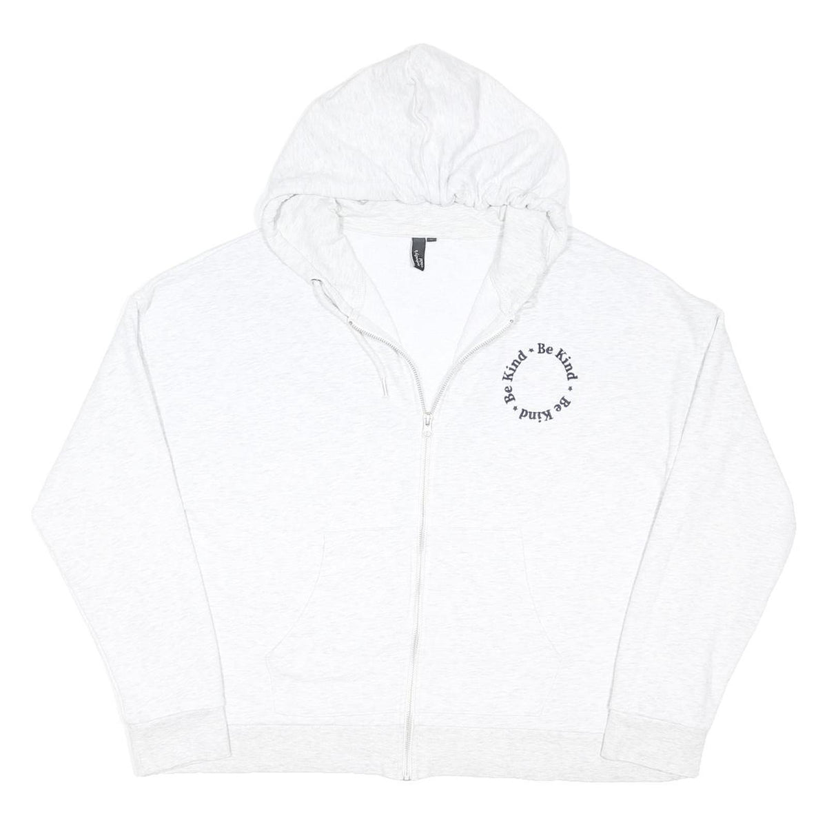 NOBODYS CHILD Womens White Be Kind Zip Hoodie M Cotton Blend Casual