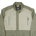 HAPPY LIFE Mens Beige & Green Casual Jacket XL Polyester Blend Zip Coat