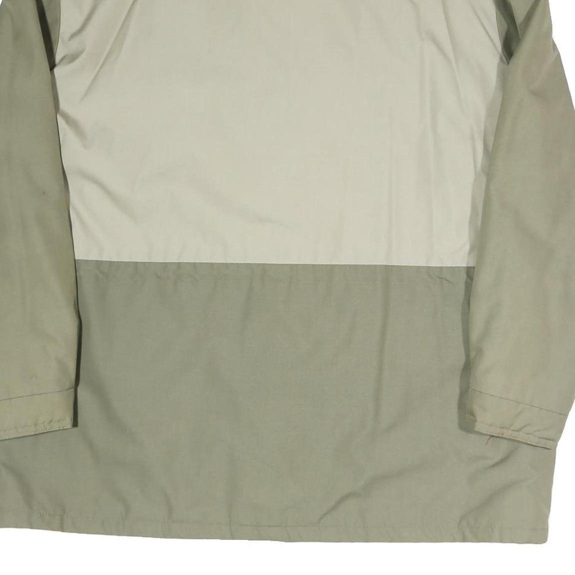 HAPPY LIFE Mens Beige & Green Casual Jacket XL Polyester Blend Zip Coat