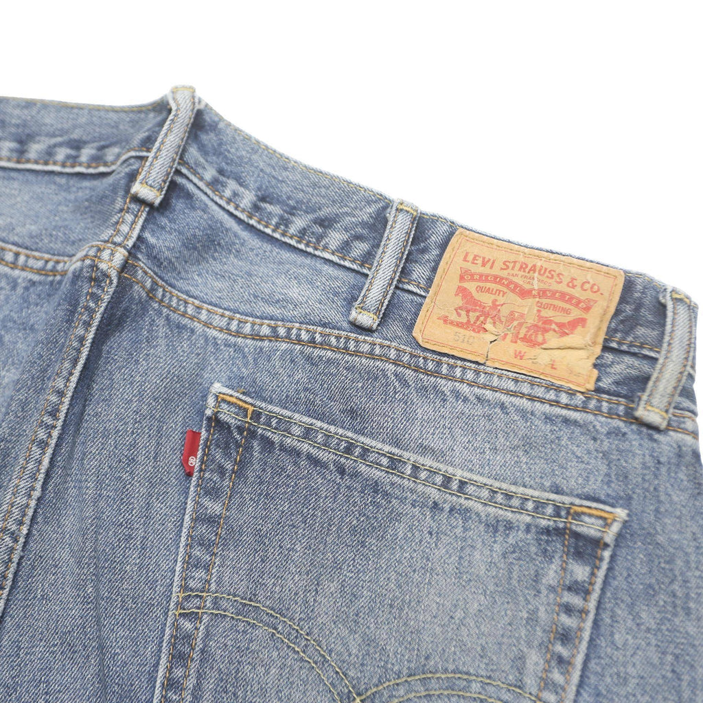 LEVI'S 510 Mens Slim Blue Denim Light Cotton Skinny Jeans W38 L32 Zip Closure