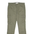 PIER ONE Mens Cotton Blend Green Regular Cargo Jogger Trousers W30 L32 Pocketed