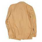 Womens Beige Synthetic Jacket M Button Closure Classic Fit Plain Stylish Smart