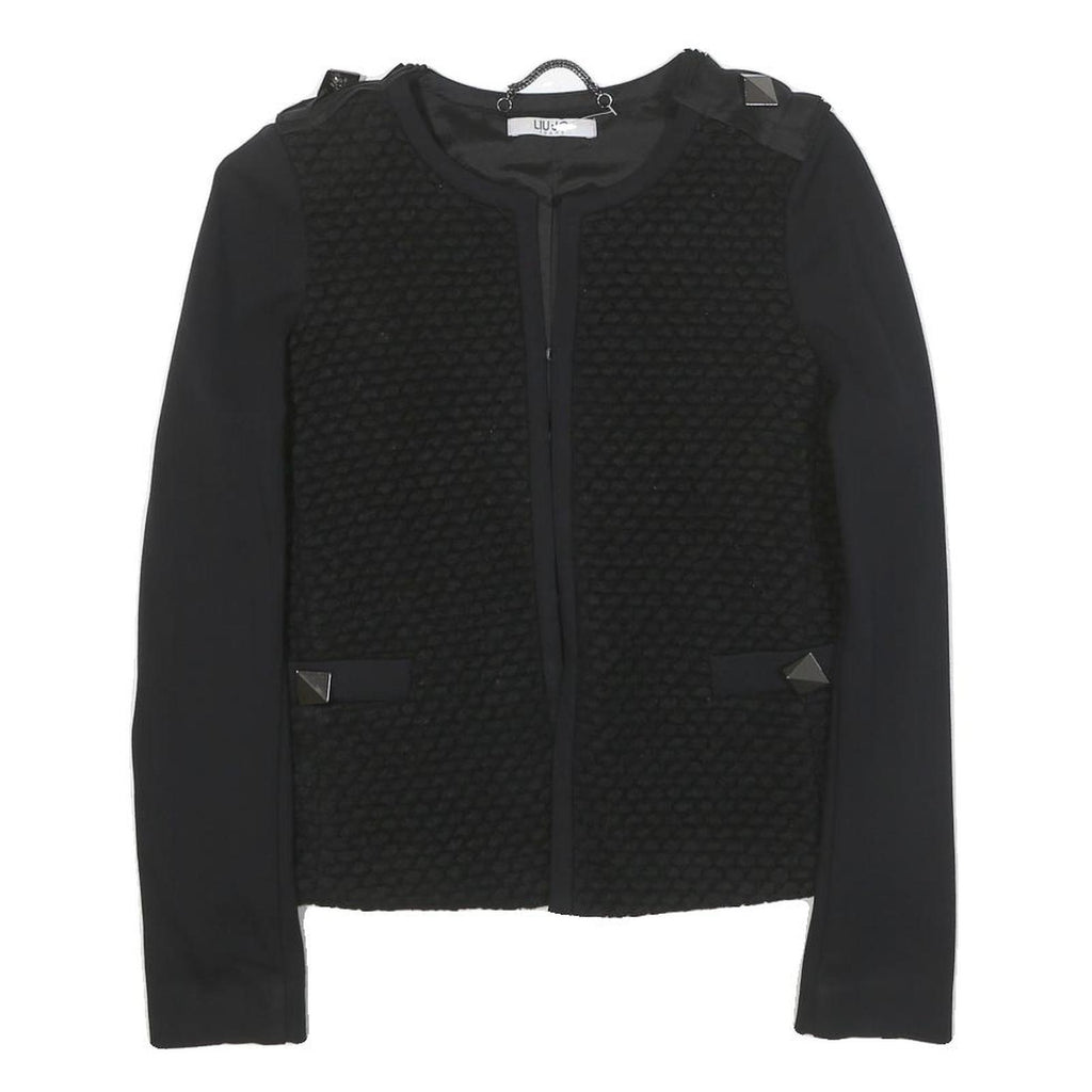 LIU JO Womens Black Quilted Button Jacket XS Polyester Blend Stylish