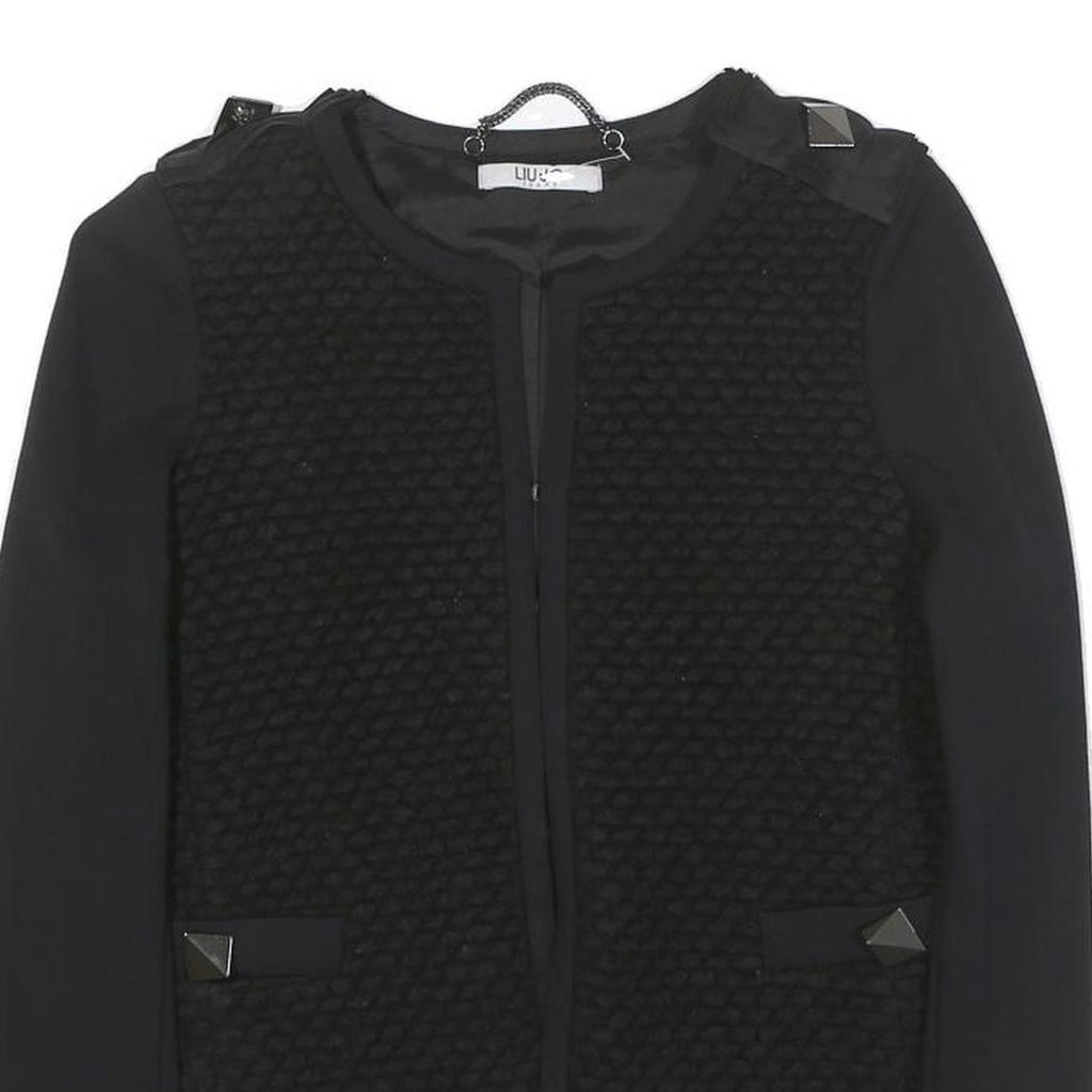 LIU JO Womens Black Quilted Button Jacket XS Polyester Blend Stylish