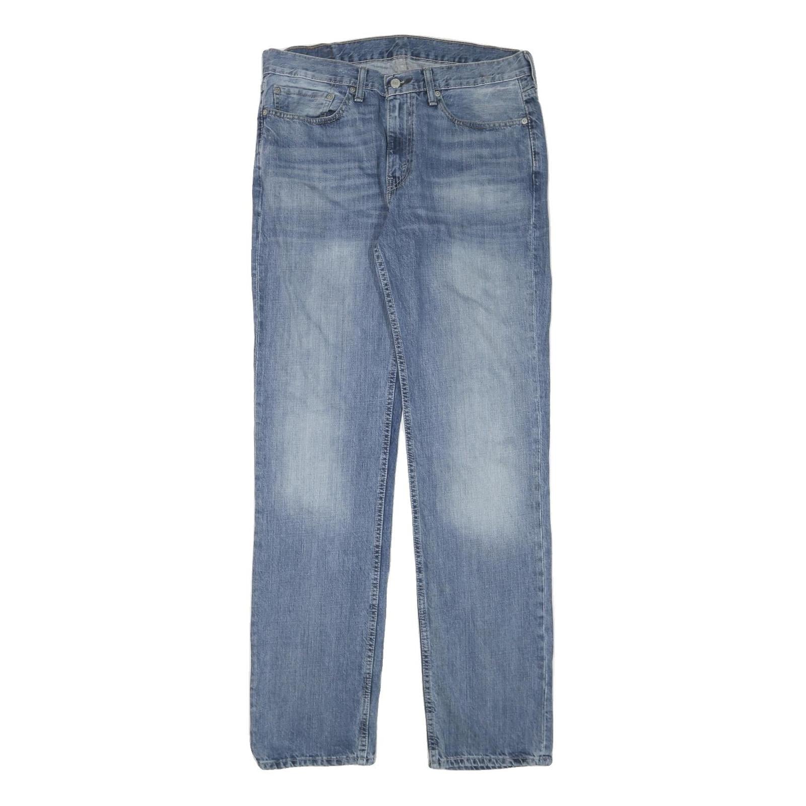 LEVI'S Mens Slim Light Blue Denim Jeans W34 L34 Classic Zip Pockets