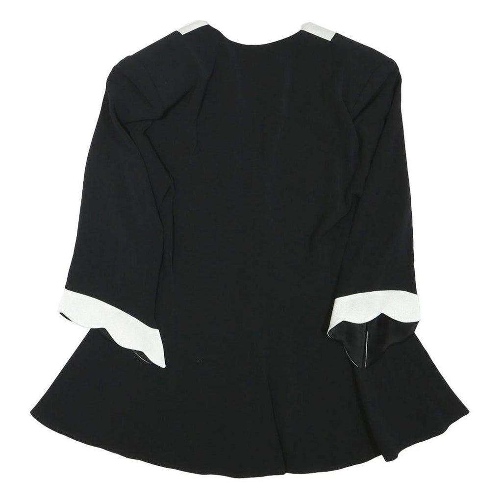 WOMENSTYL Womens Black & White Jacket M Polyester Blend Button Scalloped Trim