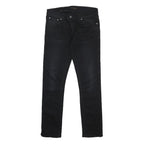 NUDIE JEANS Mens Black Slim Skinny Denim Medium W31 L30 Zip Cotton Blend Jeans