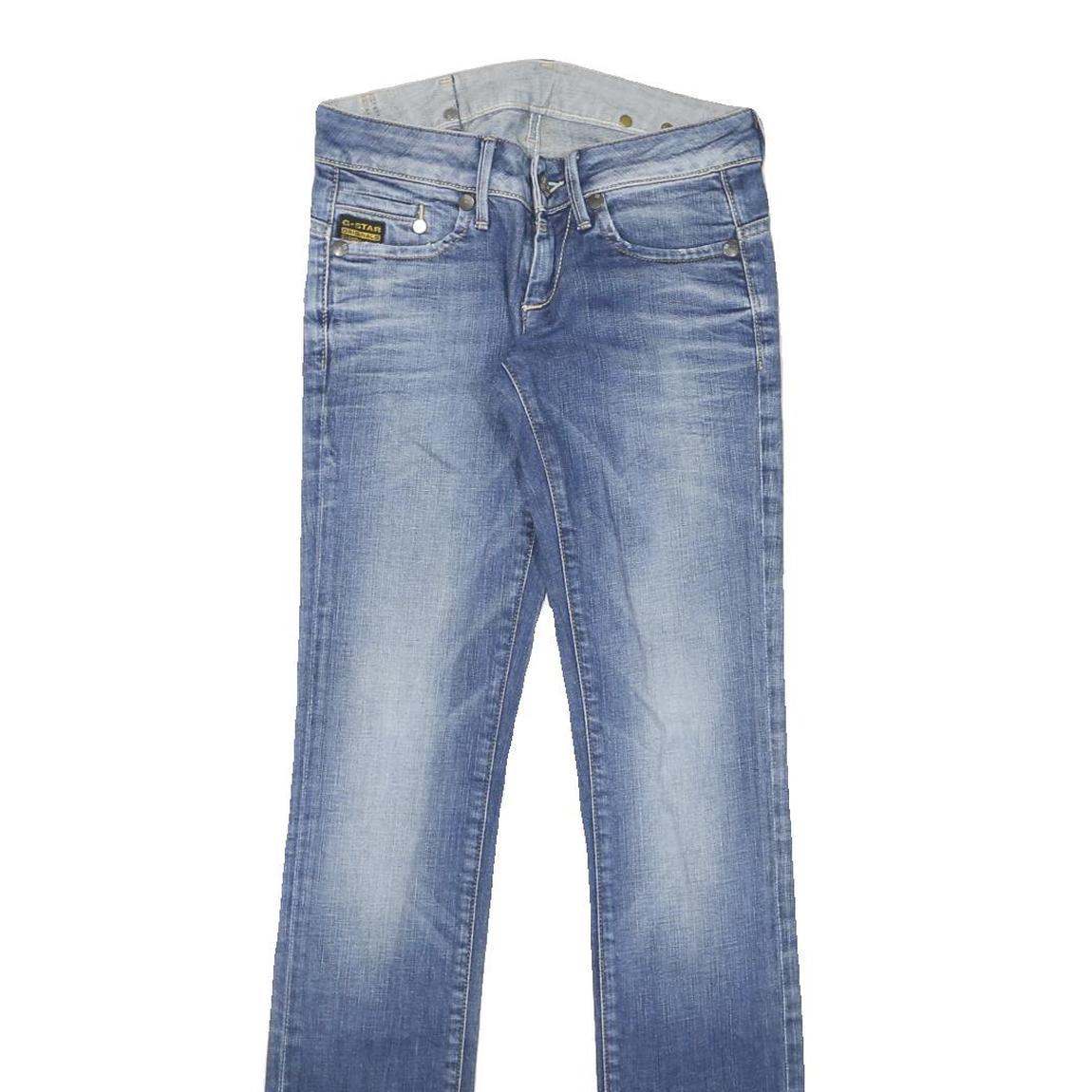 G-STAR Womens Slim Blue Denim Light W26 L33 Jeans Zip Classic
