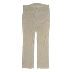 MAC Mens Cotton Beige Regular Straight Trousers W36 L31 Casual Smart Zip