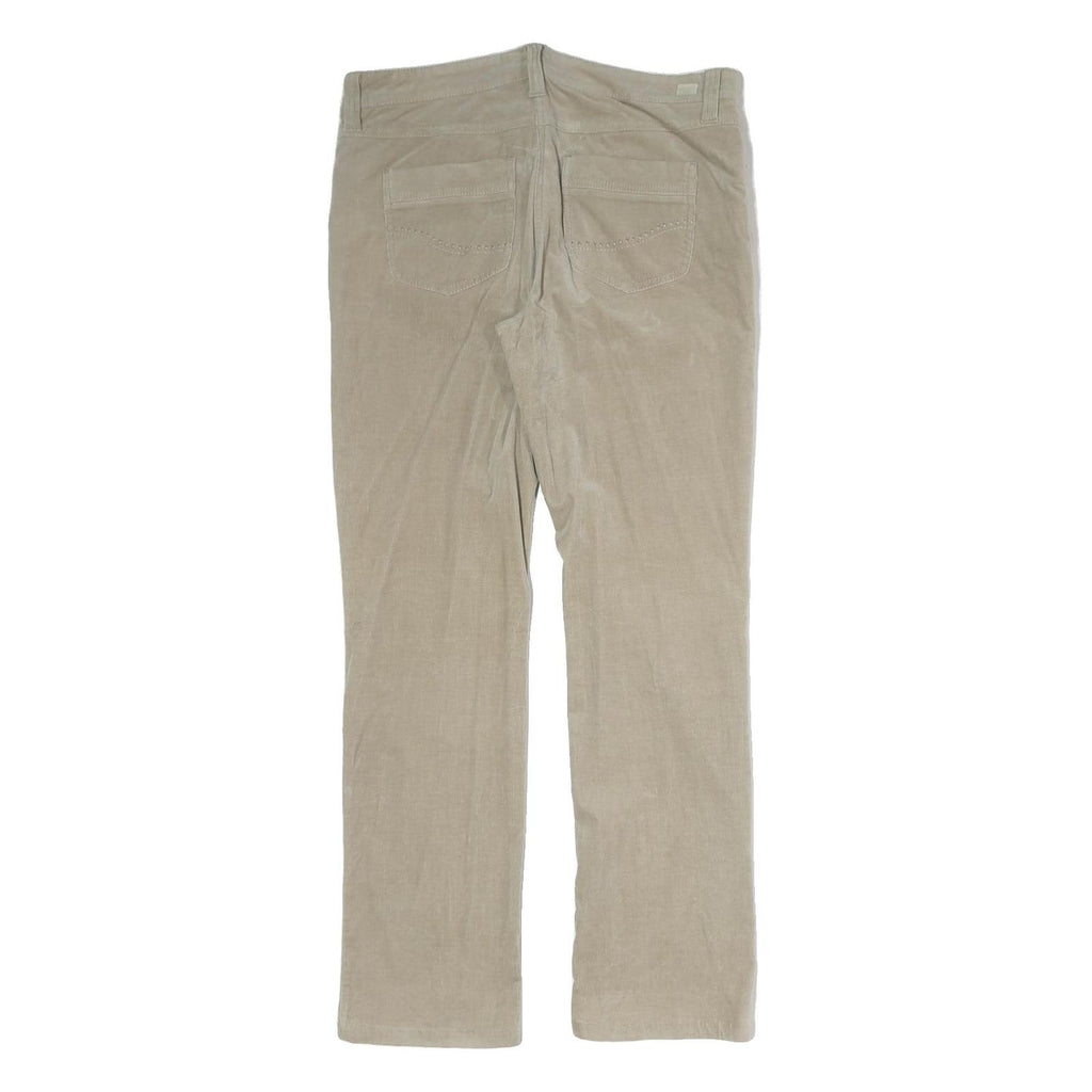 MAC Mens Cotton Beige Regular Straight Trousers W36 L31 Casual Smart Zip