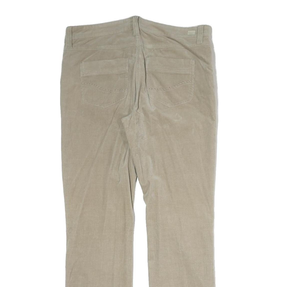 MAC Mens Cotton Beige Regular Straight Trousers W36 L31 Casual Smart Zip